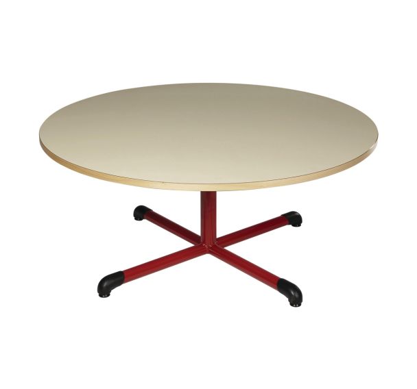 Table Chloé ronde, plateau beige pied central - Mobidecor