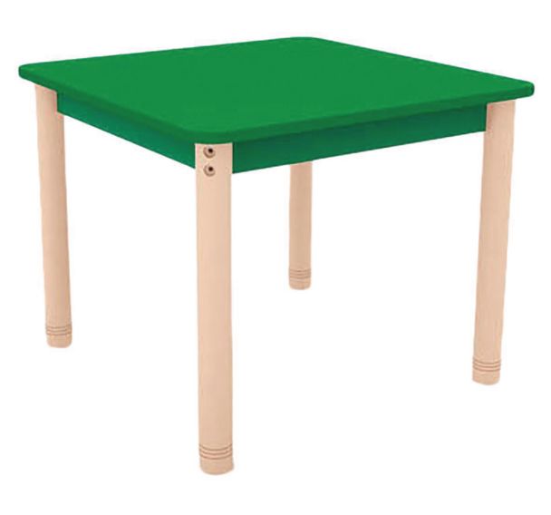 Table Classik carrée réglable T3 à T4 - piètement bois hêtre