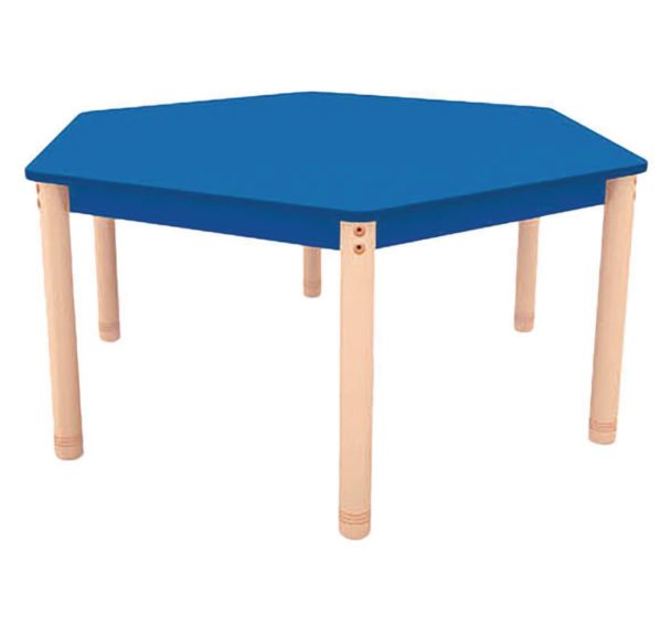 Table Classik hexagonale réglable T0 à T3 - piètement bois hêtre