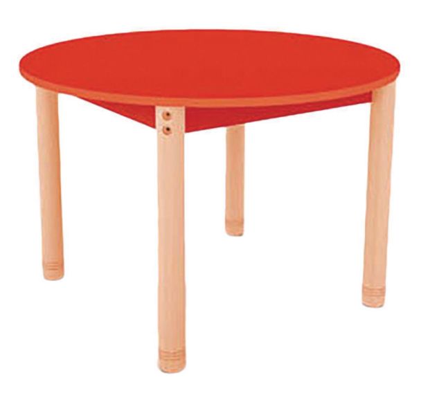 Table Classik ronde réglable T0 à T3 - piètement bois hêtre