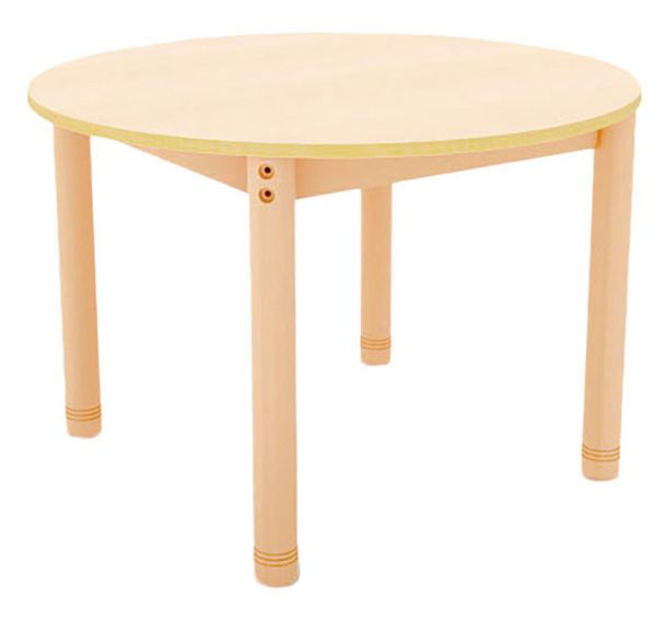 Table Classik ronde réglable T3 à T4 - piètement bois hêtre