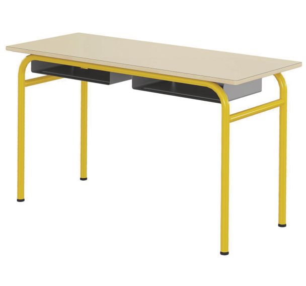 Table Delta casier 130x50 cm fixe stratifié chants alaisés - Mobidecor