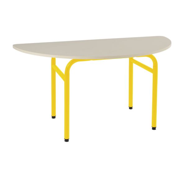 Table Elodie II demi-lune, 4 pieds tube
