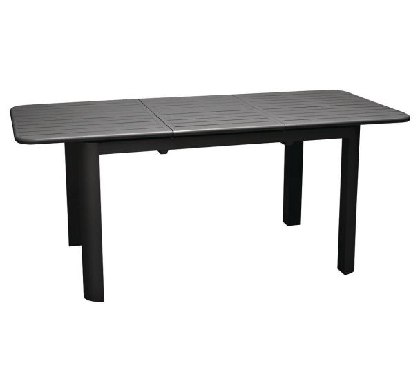 Table Eos 130/180 cm, châssis graphite/plateau graphite
