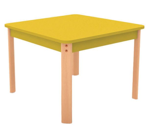 Table Ergo carrée T0 - piètement bois hêtre