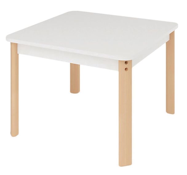 Table Ergo carrée T1 - T2 - T3 piètement bois hêtre