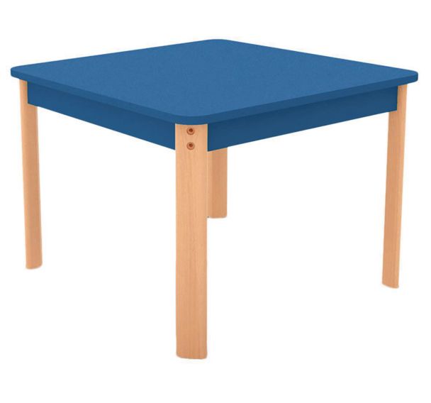 Table Ergo carrée T4 - T5 - T6 piètement bois hêtre
