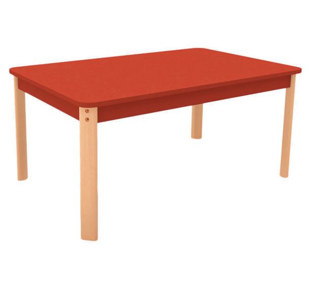 Table Ergo rectangulaire T4 - T5 - T6 piètement bois hêtre