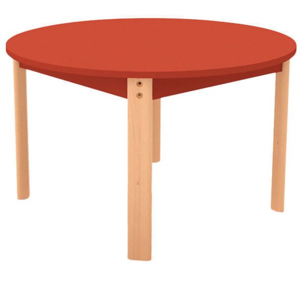 Table Ergo ronde T1 - T2 - T3 piètement bois hêtre