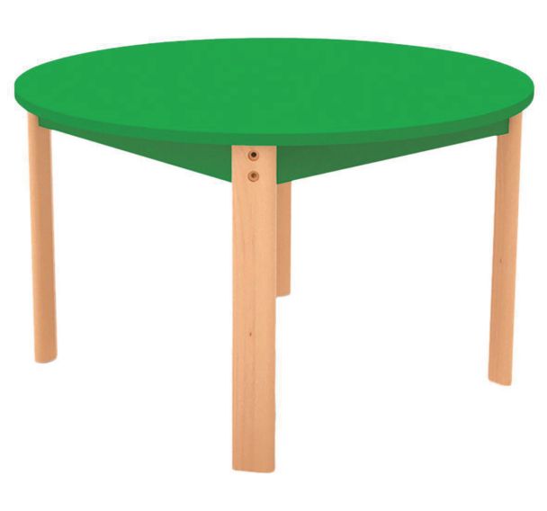 Table Ergo ronde T4 - T5 - T6 piètement bois hêtre
