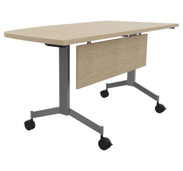 Table Eureka abattante angle droit intégré 150x70 cm + voile de fond - Buronomic
