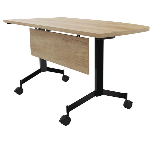 Table Eureka abattante angle gauche intégré 150x70 cm + voile de fond Buronomic