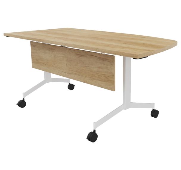 Table Eureka abattante angle gauche intégré 170x80 cm + voile de fond Buronomic