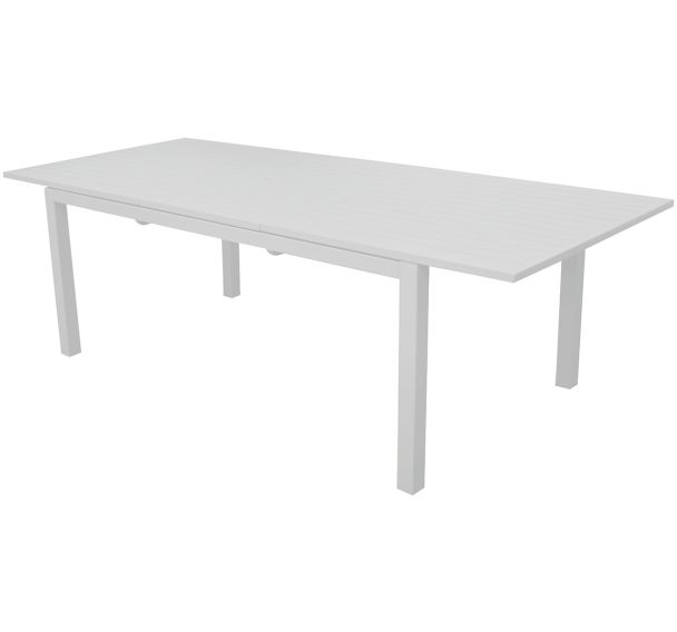 Table GENES 160/240 x 100 cm lattes/alu - blanc