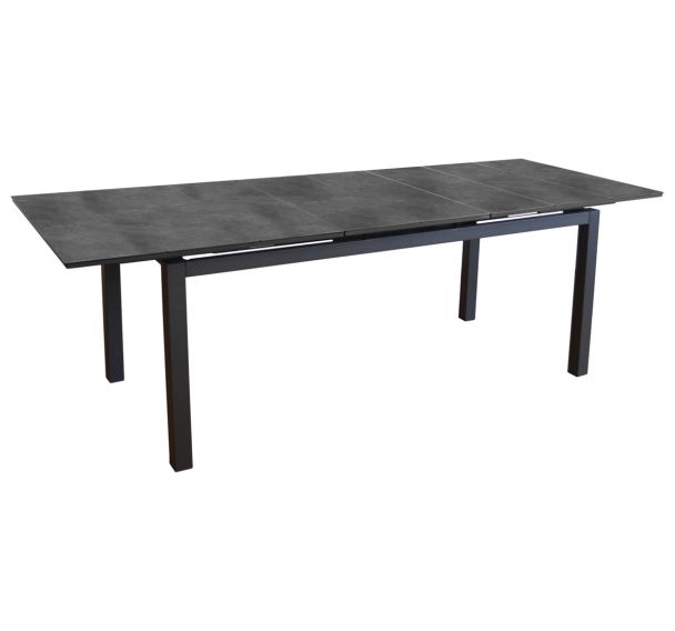 Table HIVAOA 180/240 x 90 cm HPL/alu - noir/graphite