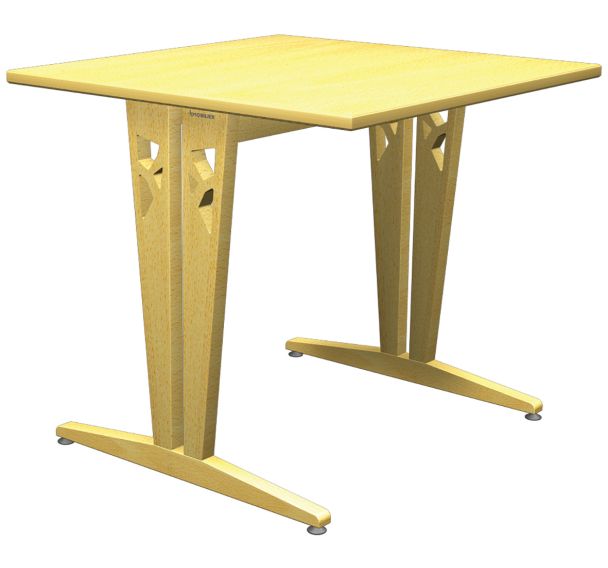 Table Iriss 80 x 80 cm stratifié - dégagement latéral