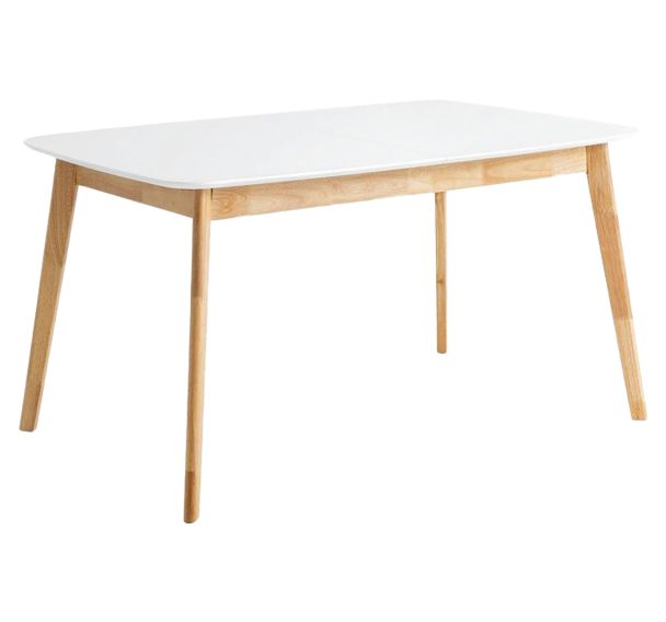 Table Kenna 140x90 cm extensible blanc/Chêne