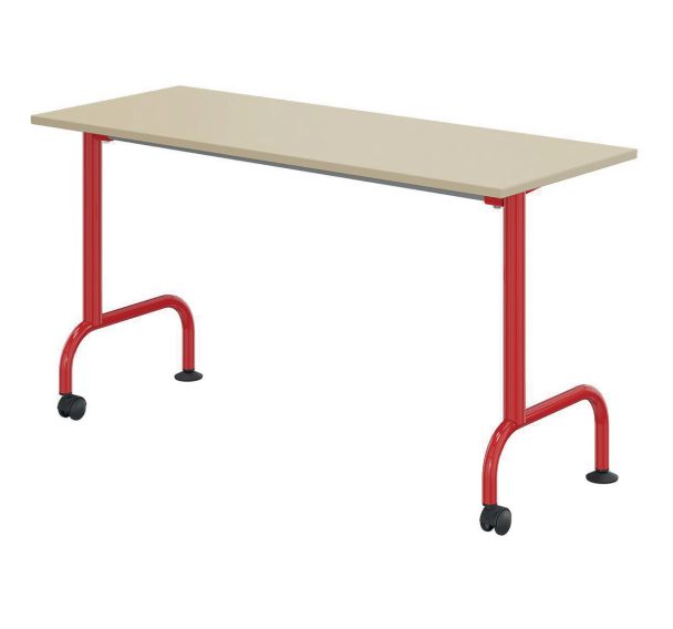 Table Lem mobile 130x50 cm fixe méla. coq oeuf ch. polypro - Mobidecor