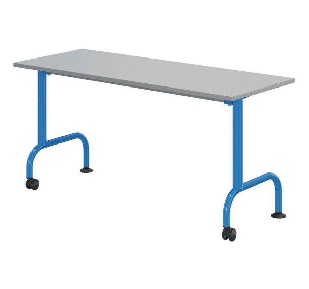 Table Lem mobile 130x50 cm fixe méla. gris ch. Polypro. - Mobidecor