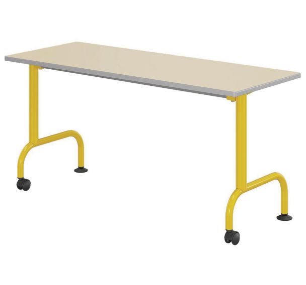 Table Lem mobile 130x50 cm strat. coq oeuf ch. Polyuré. - Mobidecor