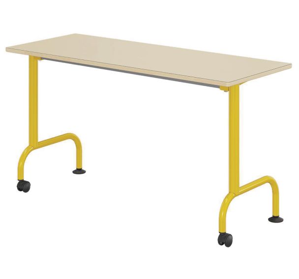 Table Lem mobile 130x50cm fixe strat. coq oeuf ch. alaisés - Mobidecor