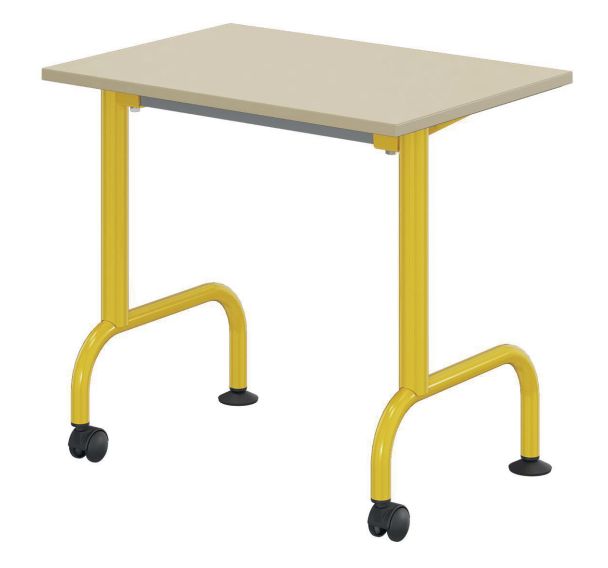 Table Lem mobile 70x50 cm fixe mélaminé coq oeuf chants polypropylène