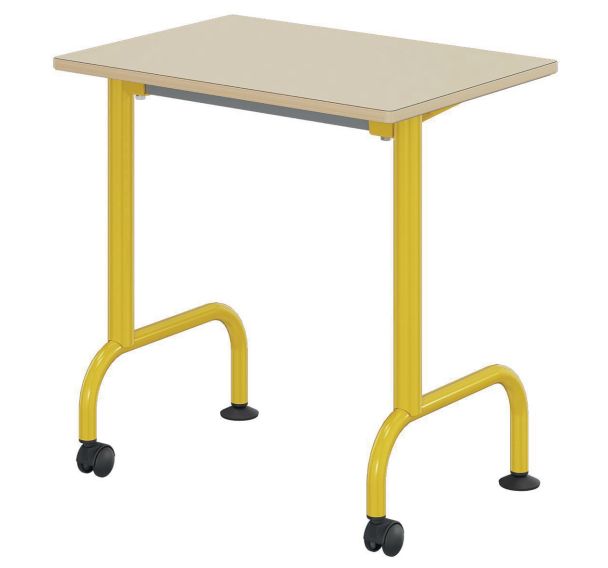 Table Lem mobile 70x50 cm fixe strat. coq oeuf ch. alaisés - Mobidecor