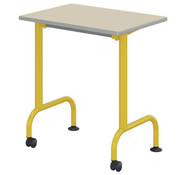 Table Lem mobile 70x50 cm fixe stratifié coq oeuf chants polyuréthane