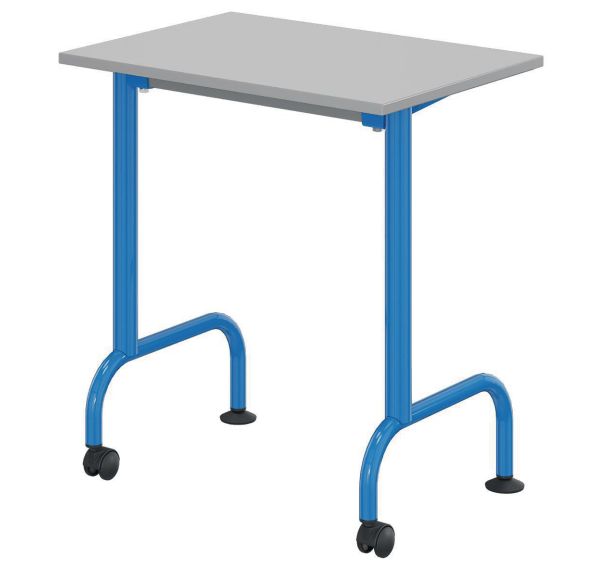 Table Lem mobile 70x50cm fixe méla. gris chants polypro. - Mobidecor