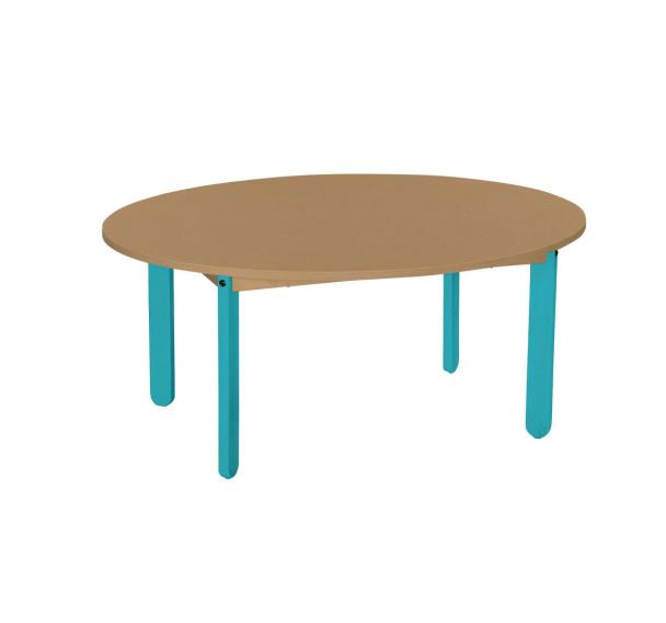Table Lili ovale, plateau hêtre, piétement bois couleur