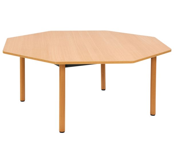 Table Lise octogonale pieds bois