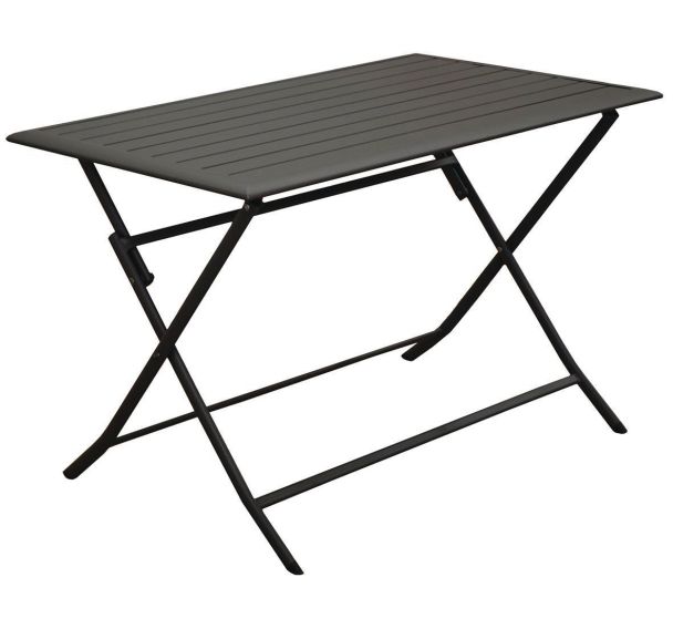Table Lorita rectangle 110 x 70 cm châssis graphite/plateau graphite