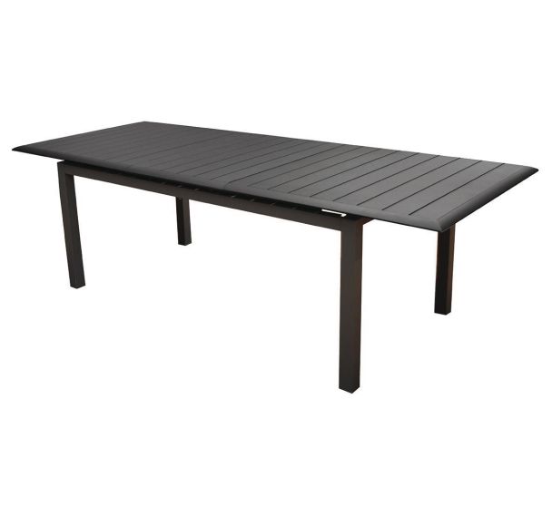 Table Louisiane 187/247 cm, châssis graphite/plateau graphite