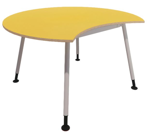 Table Lune pied de table rond pied gris Ø 140-Vanerum
