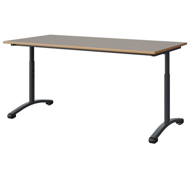 Table Malibu 160x80 cm réglable T3/T6 DL - stratifié alaisé - Manutan Expert