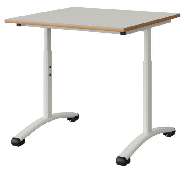 Table Malibu 80x80 cm réglable T3/T6 -DL-  stratifié alaisé - Manutan Expert