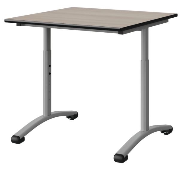 Table Malibu 80x80 cm réglable T3/T6 DL stratifié surmoulé Manutan Expert