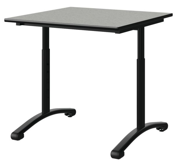 Table Malibu 80x80 cm réglable T3/T6 strat. isoson surmoulé Manutan Expert