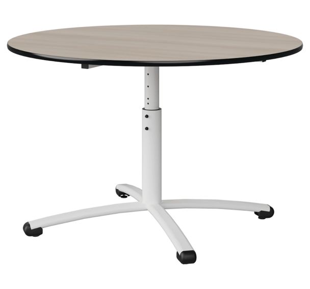 Table Malibu Ø 120 cm réglable T3/T6 stratifié chant surmoulé Manutan Expert