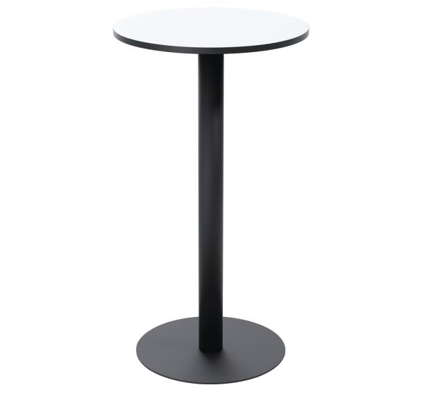 Table Mezzo ronde haut. 75 ou 110 cm plateau stratifié blanc Paperflow