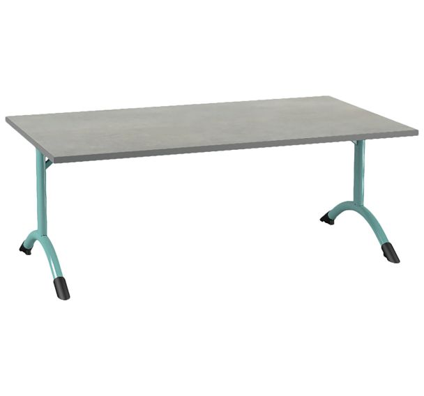 Table Sara rectangulaire 140 x 80 cm fixe dégagement latéral softop Mobidecor
