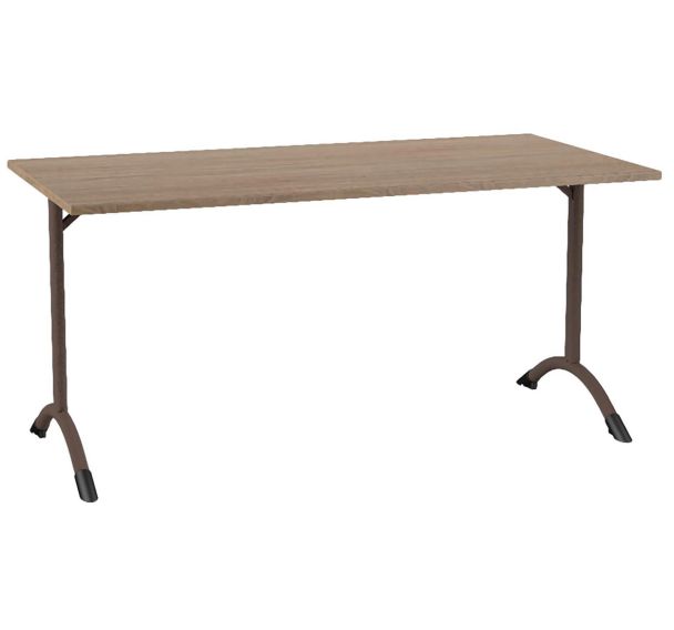 Table Sara rectangulaire 160 x 80 cm fixe dégagement latéral stratifié