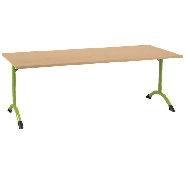 Table Sara rectangulaire 180 x 80 cm fixe dégagement latéral stratifié