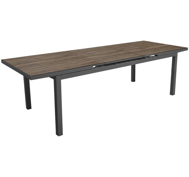 Table TERAMO 180/240 x 90 cm HPL/alu Proloisirs