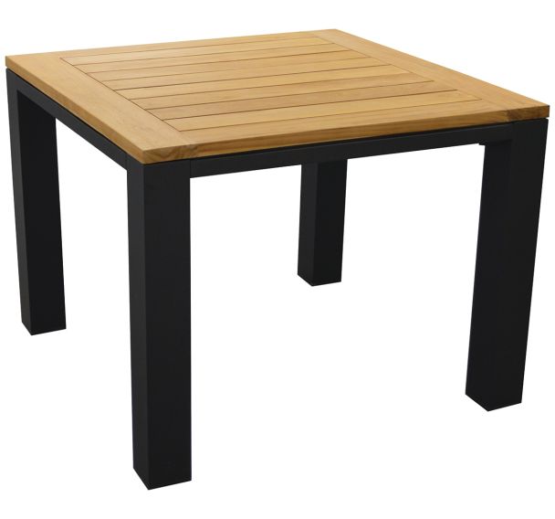 Table Torino 100 x 100 cm - teck/graphite