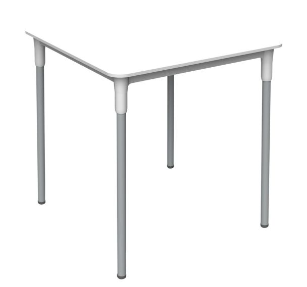 Table ZURICH 70 x 70 cm polypropylène blanc/acier