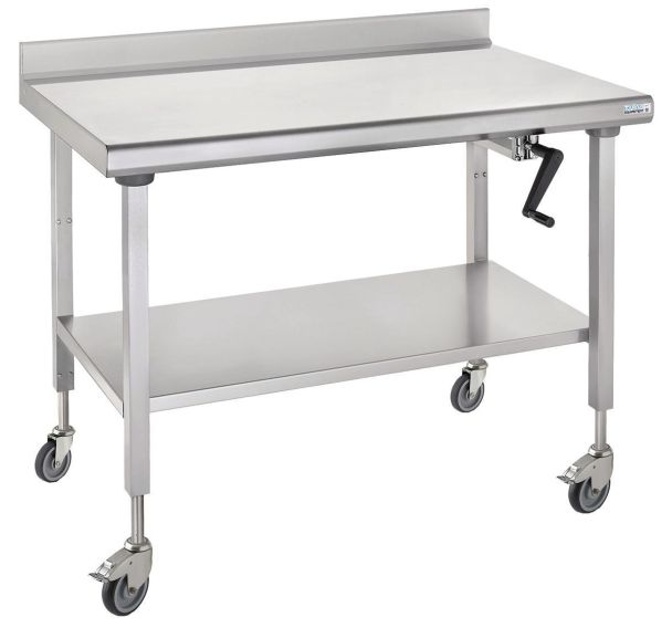 Table à dosseret sur roues avec étagère hauteur réglable Ergonomix