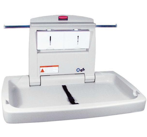 Table à langer horizontale Rubbermaid gris clair