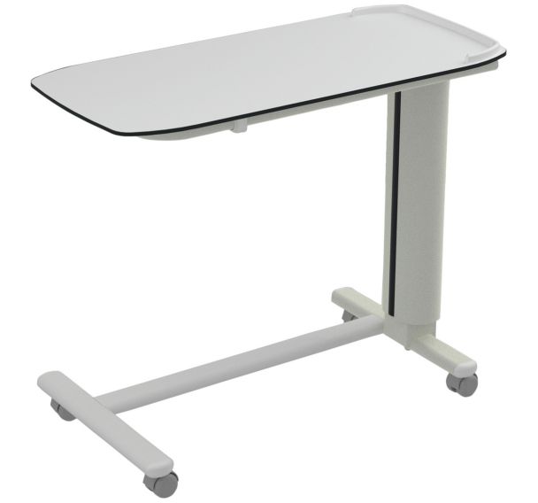 Table à manger au lit piètement en H fixe compact blanc