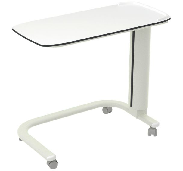 Table à manger au lit piètement en U fixe compact blanc